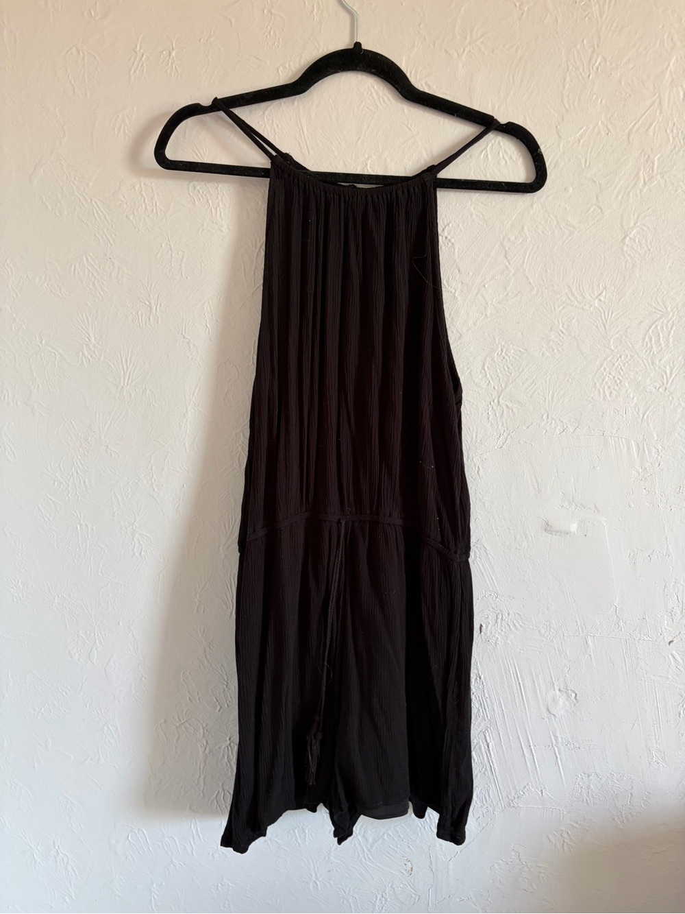 Mossimo Supply Co Black Gauze Drawstring Romper Size L